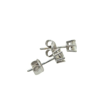 BOUCLES OREILLES OR BLANC 18CT 1.31GR DIAMANT