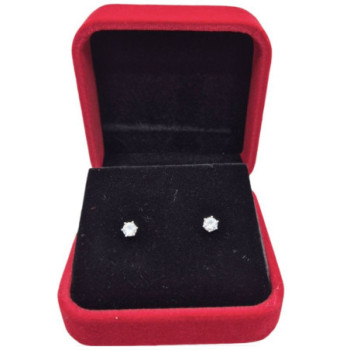 BOUCLES OREILLES OR BLANC 18CT 1.31GR DIAMANT