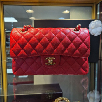 SAC CHANEL TIMELESS VEAU GRAINE ROUGE