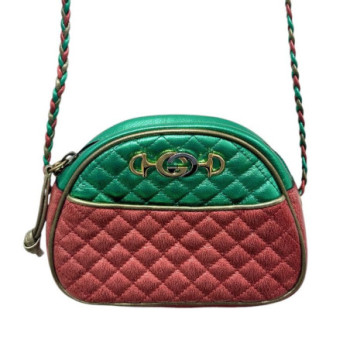 SAC GUCCI TRAPUNTATA LEATHER CROSSBODY BAG RED