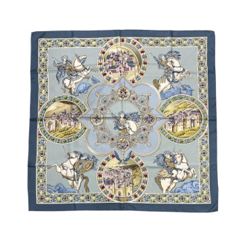 FOULARD HERMES EN SOIE BLUE