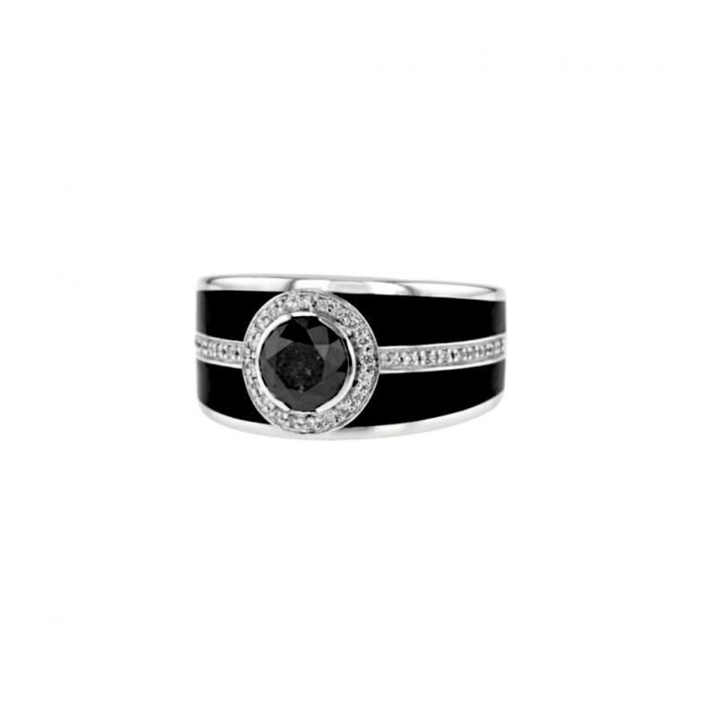 BAGUE MAUBOUSSIN OEUVRE NOIR 750 T55 10.38 GRS DMT