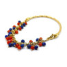 BRACELET OR JAUNE 18K LAPIS LAZULI ET CORAIL 12.67G