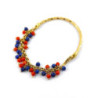 BRACELET OR JAUNE 18K LAPIS LAZULI ET CORAIL 12.67G