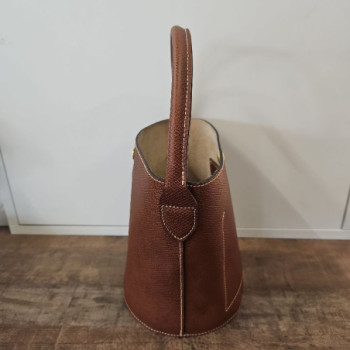 SAC LONGCHAMP SEAU EPURE CUIR VACHETTE BRUN