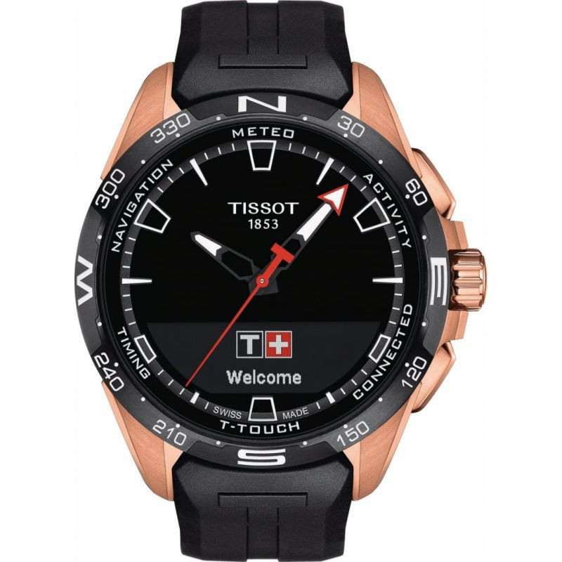 TISSOT T-TOUCH CONNECT SOLAR ROSE GOLD CASE BLACK