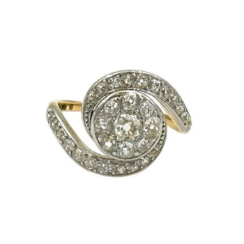 BAGUE OR BLANC 18K 6.77GR DTS T56 +CERTIF