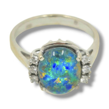 BAGUE OR 18CT OPAL DTS 3.82GRS T50