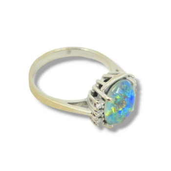 BAGUE OR 18CT OPAL DTS 3.82GRS T50