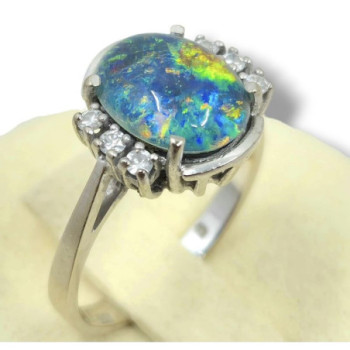 BAGUE OR 18CT OPAL DTS 3.82GRS T50