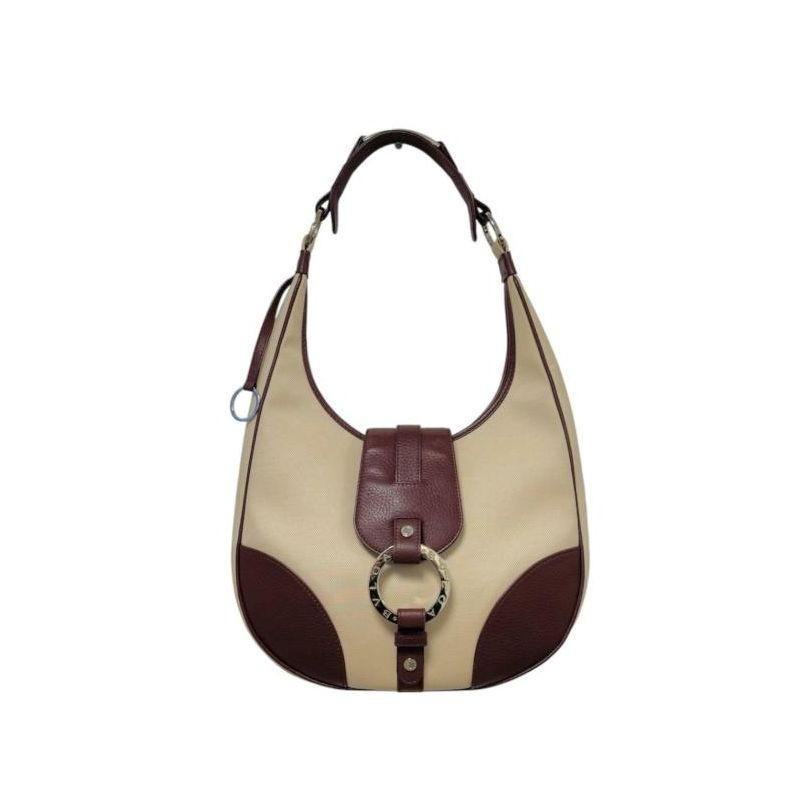 SAC A MAIN BVLGARI BEIGE - BORDEAUX