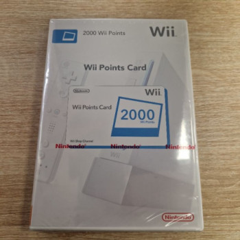 NINTENDO WII 2000 POINTS CARD NEW