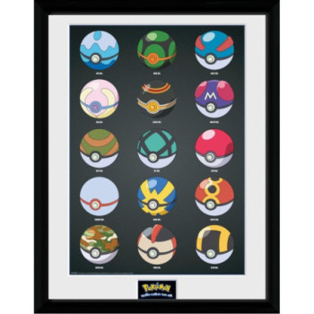 POKEMON - POKEBALLS TIRAGE ENCADRE (30X40)