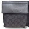 SAC CEINTURE GUCCI DOUBLE POCHE EN TOILE GG NOIR