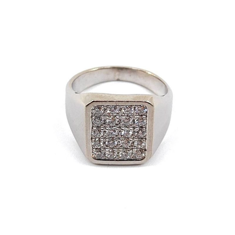 BAGUE OR BLANC 18CT ET DIAMANTS 10.50G T.52