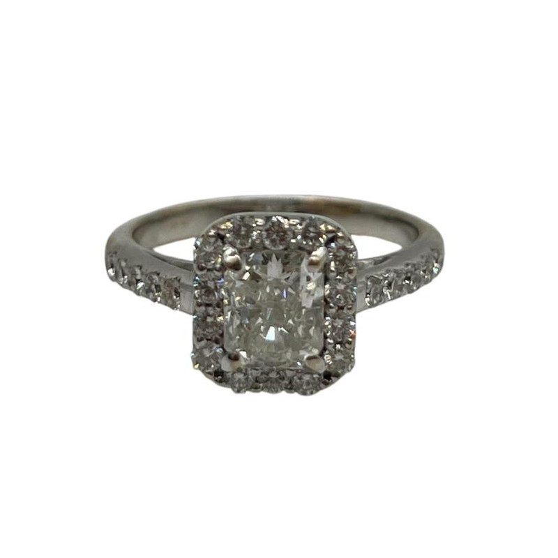 BAGUE 18 CTS DIAMANT 0,80CT GH/SI, BRILLANT FG/VS 0,25CT