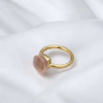 BAGUE POMELLATO NUDO QUARTZ ROSE T 56