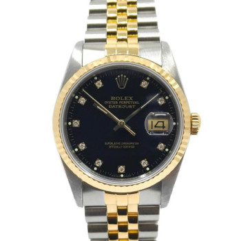 ROLEX DATEJUST 36 16233 BLACK DIAMOND DIAL