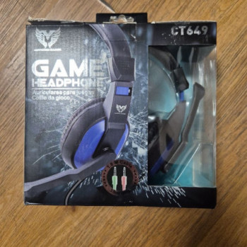 CASQUE GAMING FILAIRE AVEC MICRO DEPORTE NOIR ET BLEU CT649