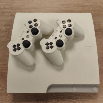 CONSOLE PLAYSTATION 3 SLIM BLANC 300 GB + 2 MANETTE DUALSHOCK 3 BLANC