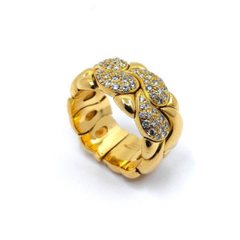 BAGUE CHOPARD CASMIR OR JAUNE 18K ET DIAMANTS 21.17G T.59