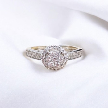 BAGUE OR BLANC DIAMANTS 750 3GRS T54