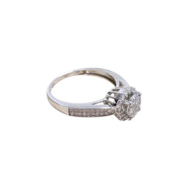 BAGUE OR BLANC DIAMANTS 750 3GRS T54