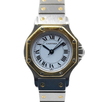 CARTIER SANTOS OCTAGON OR/ACIER AUTOMATIQUE 25MM 0907