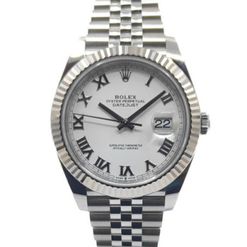 ROLEX DATEJUST 41 WHITE ROMAN DIAL 126334-0024