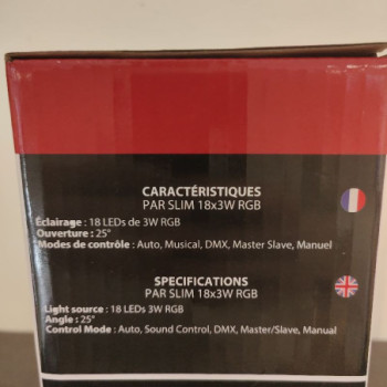 POWER LIGHTING PAR SLIM 18X3W RGB - PAR SLIM 18 LEDS DE 3W RGB