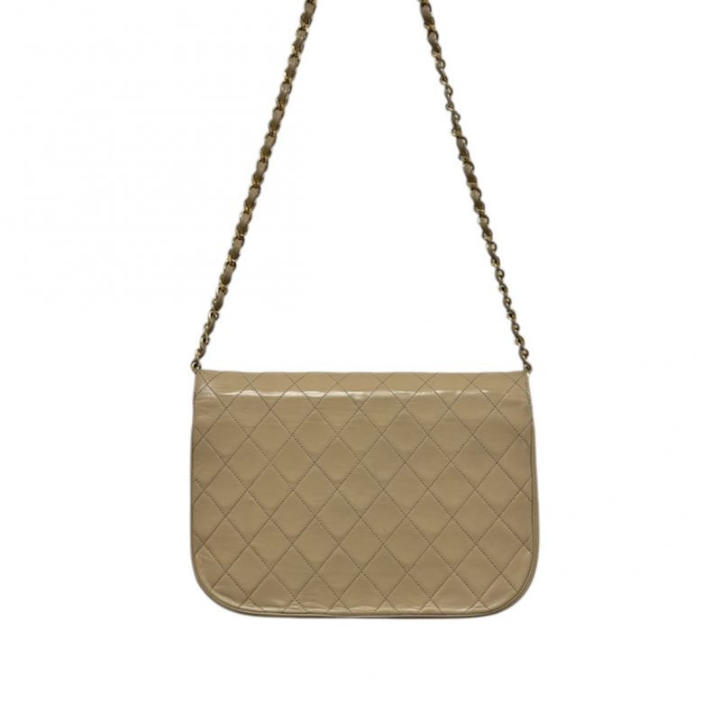 SAC A MAIN CHANEL FLAP BAG BEIGE 1986-1988 SAC A MAIN CHANEL FLAP BAG BEIGE 1986-1988
