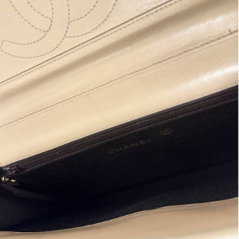 SAC A MAIN CHANEL FLAP BAG BEIGE 1986-1988
