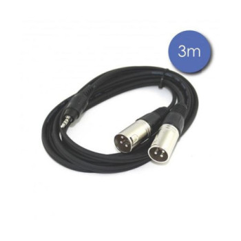 CABLE MINI JACK / 2XLR MALE 3M POWER CAB2119