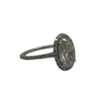 BAGUE DIAMANT 18K  2.01 OVAL CARATS COLOR J SI 2 AVEC CERTIFICAT