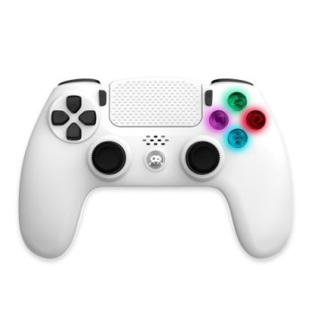 MANETTE PS4 BLANCHE BLUETOOTH /PRISE JACK / BOUTONS LUMINEUX