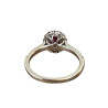 BAGUE OR BLANC 18K AVEC DIAMANTS ET RUBIS 3.11GRS T.53