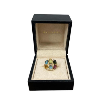 BAGUE BULGARI ASTRALE OR JAUNE DIAMANTS ET PIERRES FINES