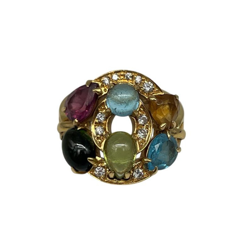 BAGUE BULGARI ASTRALE OR JAUNE DIAMANTS ET PIERRES FINES