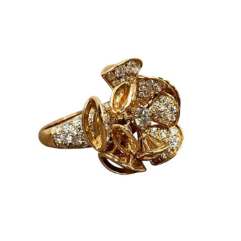 BAGUE BULGARI FLORA OR ROSE ET DIAMANTS