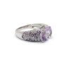 BAGUE MAUBOUSSIN PLAISIR D AMOUR OR BLANC 18K DIAMANTS & AMETHYSTES 5.41G T. 55