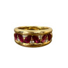BAGUE OR JAUNE RUBIS ET DMTS