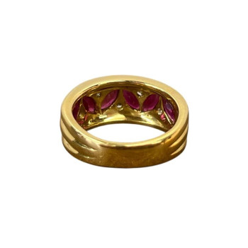 BAGUE OR JAUNE RUBIS ET DMTS