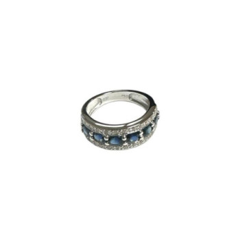 BAGUE OR BLANC 18K 5.74GRS + DMTS + SAPH