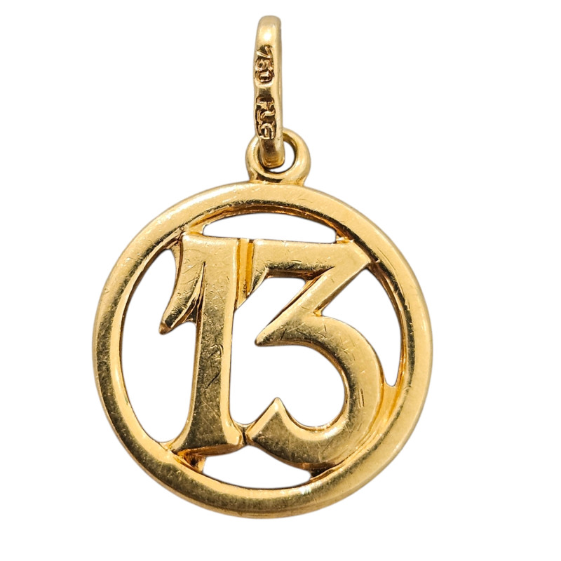 PENDENTIF OR 18CT 1.21GR TREIZE