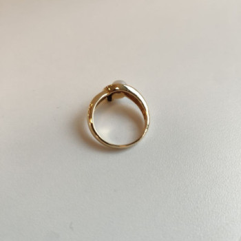 BAGUE OR JAUNE 18K DTS/PERLE 5.5GR T54