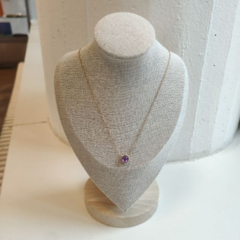 COLLIER OR ROSE 18K DMT AMETHYSTE 3.10GRS