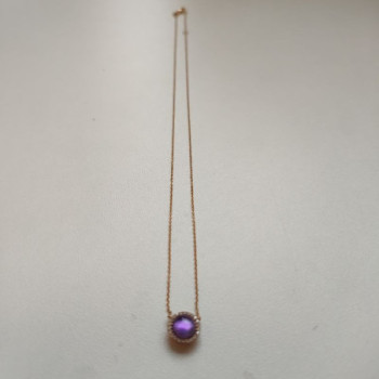 COLLIER OR ROSE 18K DMT AMETHYSTE 3.10GRS