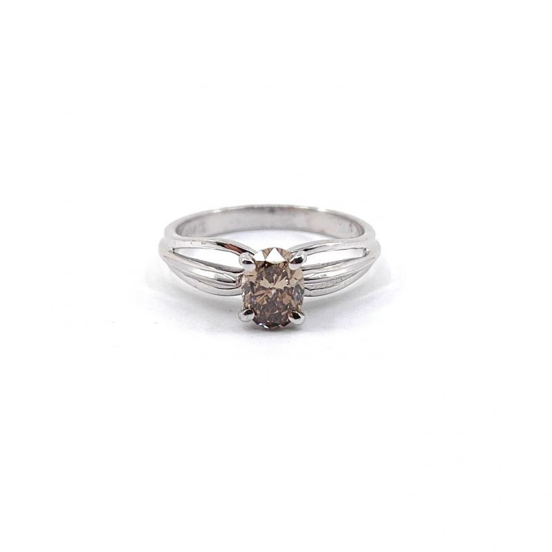 BAGUE OR BLANC 18K 3.33G DIAMANT 0.94CT T.54