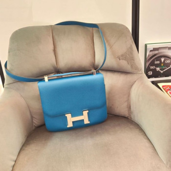 HERMES CONSTANCE 24 CUIR EPSOM BLEU IZMIR