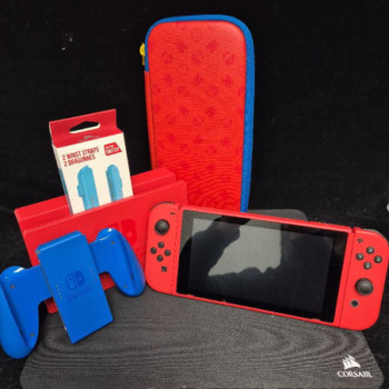 nintendo switch red blue edition mario incomplete sans boite